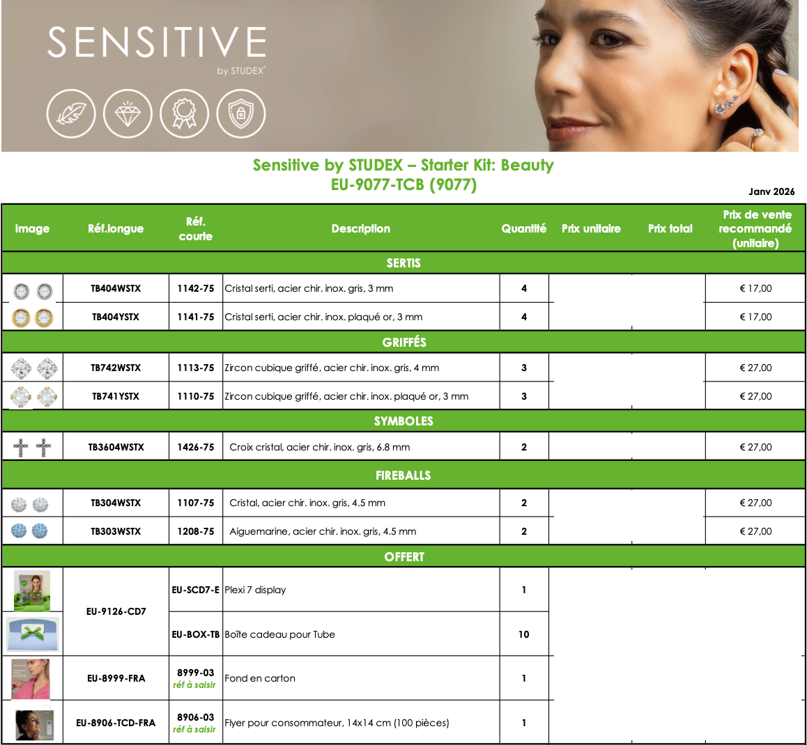 9077 - Kit Plexi 7 - Beauty - 20 tubes